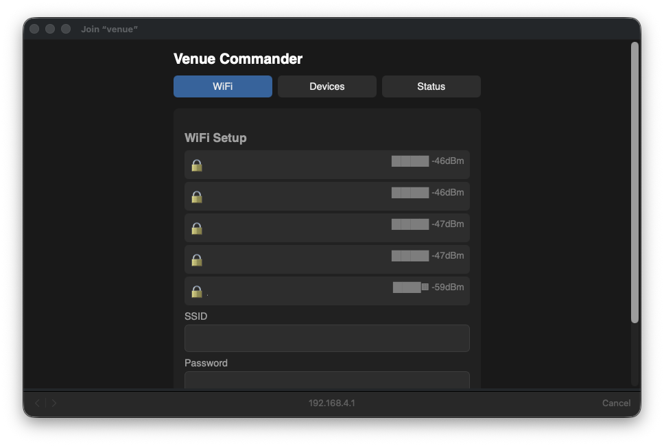 Captive portal WiFi setup on the touchscreen